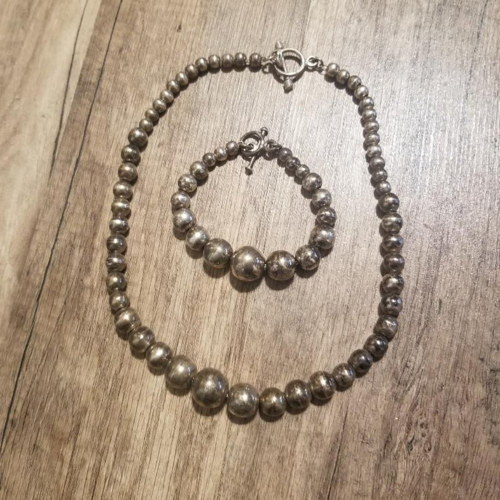 Sterling Silver Necklace & Bracelet Set